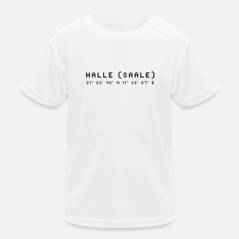 Halle (Saale) coordinates Kids Functional T-Shirt