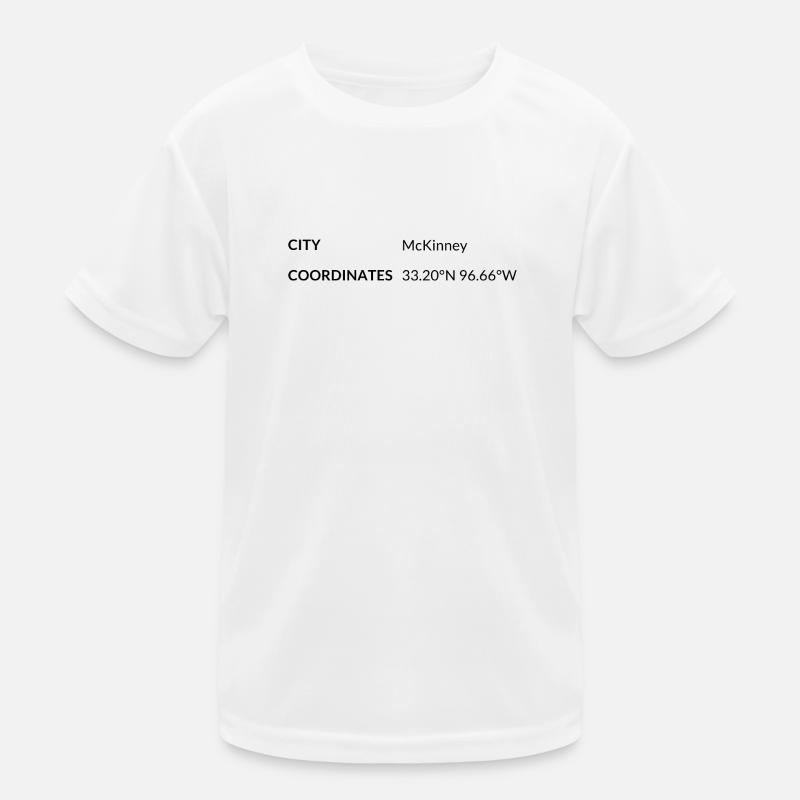McKinney, Texas, USA coordinates Kids Functional T-Shirt
