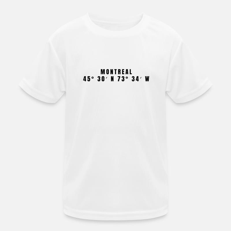 Montreal, Canada Coordinates Kids Functional T-Shirt