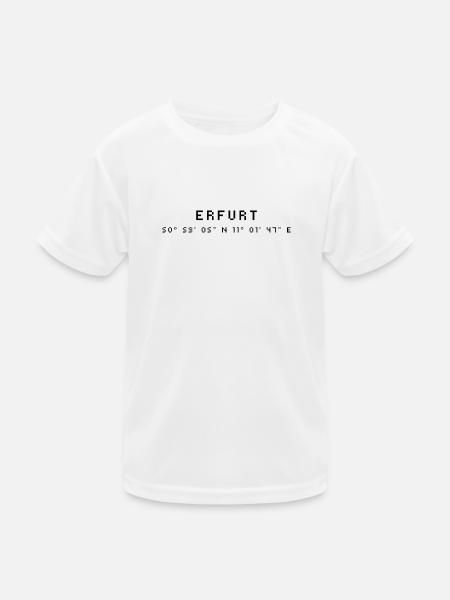Erfurt Koordinaten - Kinder Funktions-T-Shirt - Weiß - Vorne
