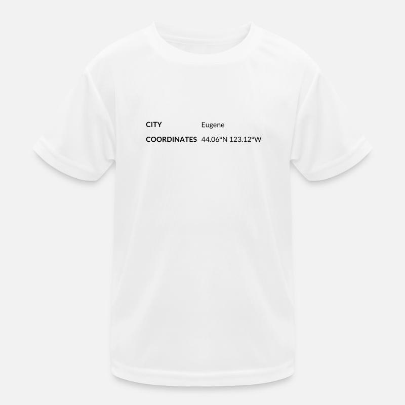 Eugene Oregon USA coordinates Kids Functional T-Shirt
