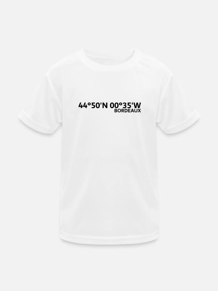 Bordeaux Koordinaten - Kinder Funktions-T-Shirt - Weiß - Vorne