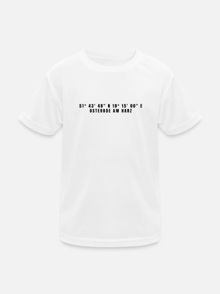 Osterode am Harz Niedersachsen Koordinaten - Kinder Funktions-T-Shirt - Weiß