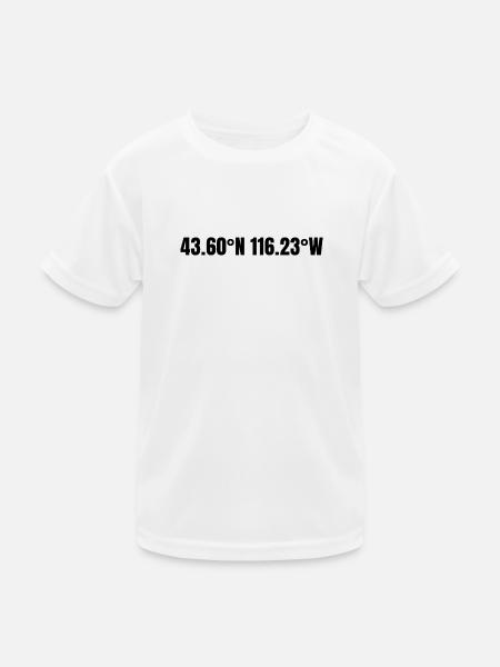 Boise, Idaho, USA Coordinates - Kids Functional T-Shirt - white - Front
