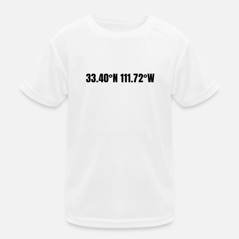 Mesa, Arizona, USA Coordinates Kids Functional T-Shirt