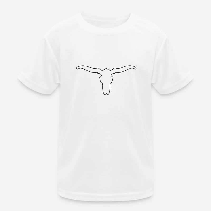 Tierschädel mit Hörnern Kinder Funktions-T-Shirt