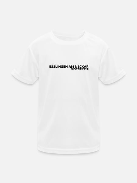 Esslingen am Neckar Koordinaten - Kinder Funktions-T-Shirt - Weiß
