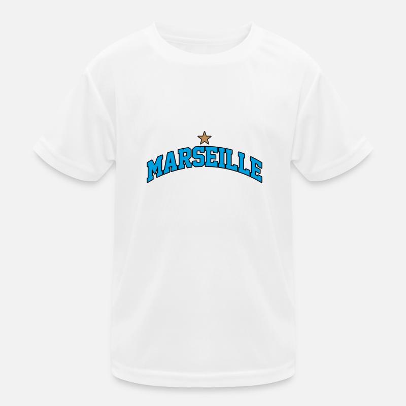 Marseille-Logo: Mediterranes College-Design Kinder Funktions-T-Shirt