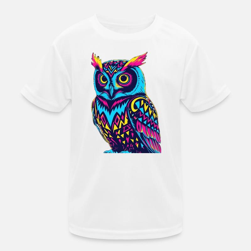 Neon Tribal Eule Design Kinder Funktions-T-Shirt