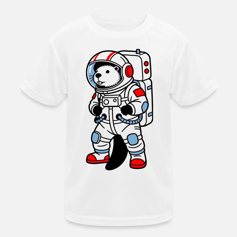 beaver in spacesuit Kids Functional T-Shirt