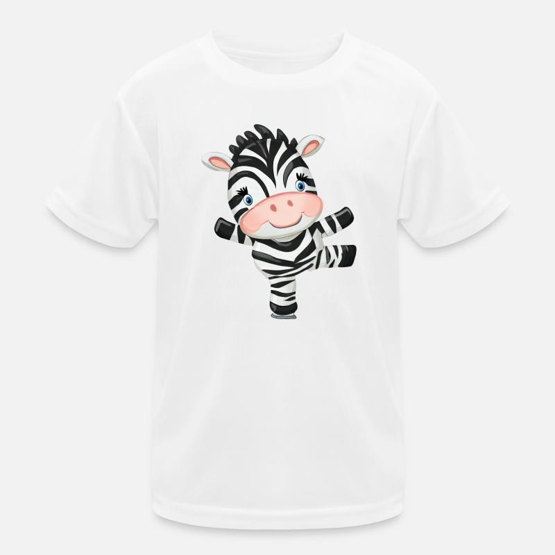 Tanzendes Zebra auf Eis - Eisläufer Design Kinder Funktions-T-Shirt