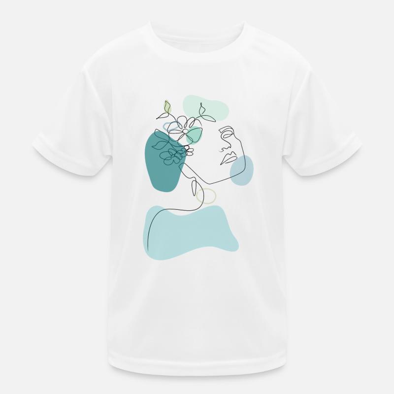 Minimalist OneLine Art and Line Art Art Kids Functional T-Shirt