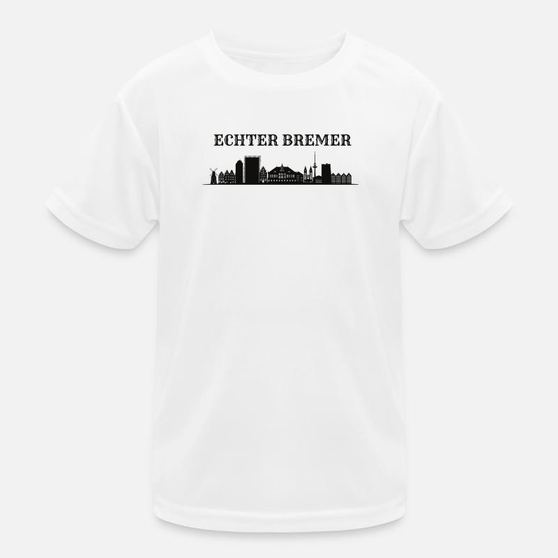 Silhouette de la véritable silhouette de la skyline de Brême T-shirt sport Enfant