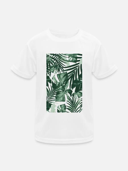 Tropical Leaves - Kids Functional T-Shirt - white - Front