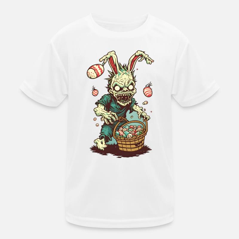 Zombie Easter with Easter Basket Kids Functional T-Shirt