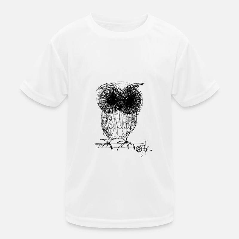Eule schwarz Kinder Funktions-T-Shirt