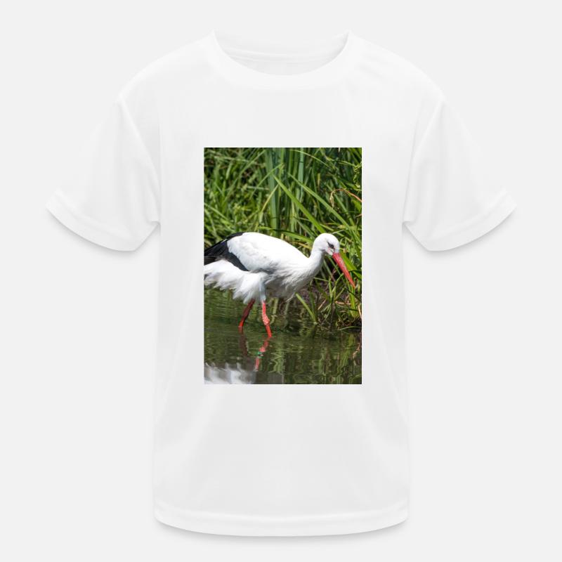 White stork (white stork, rattle stork) Kids Functional T-Shirt
