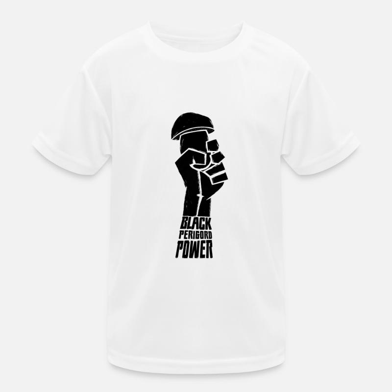 Schwarzer Perigord Power Kinder Funktions-T-Shirt