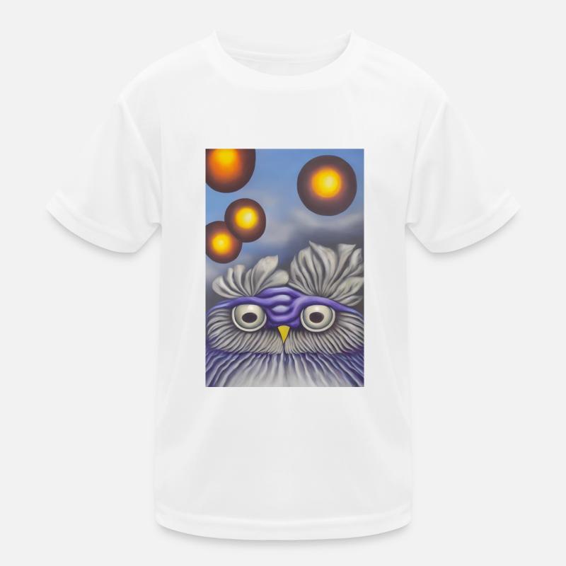 Owl with moon Kids Functional T-Shirt