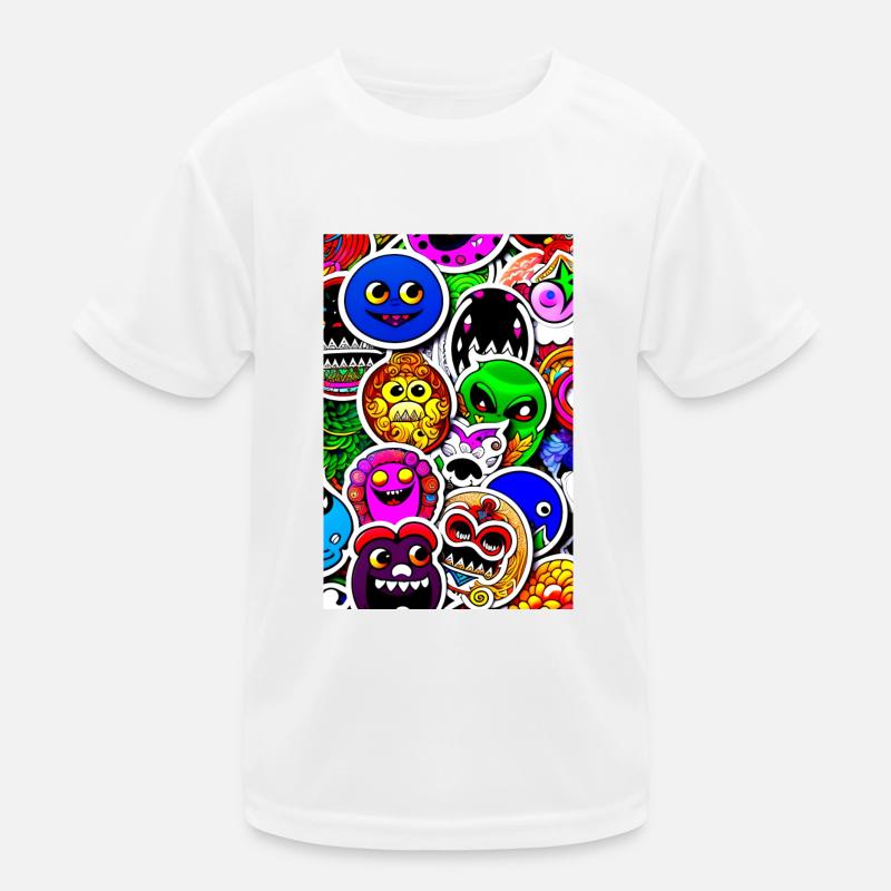 Monstres Rigolos Stickers T-shirt sport Enfant