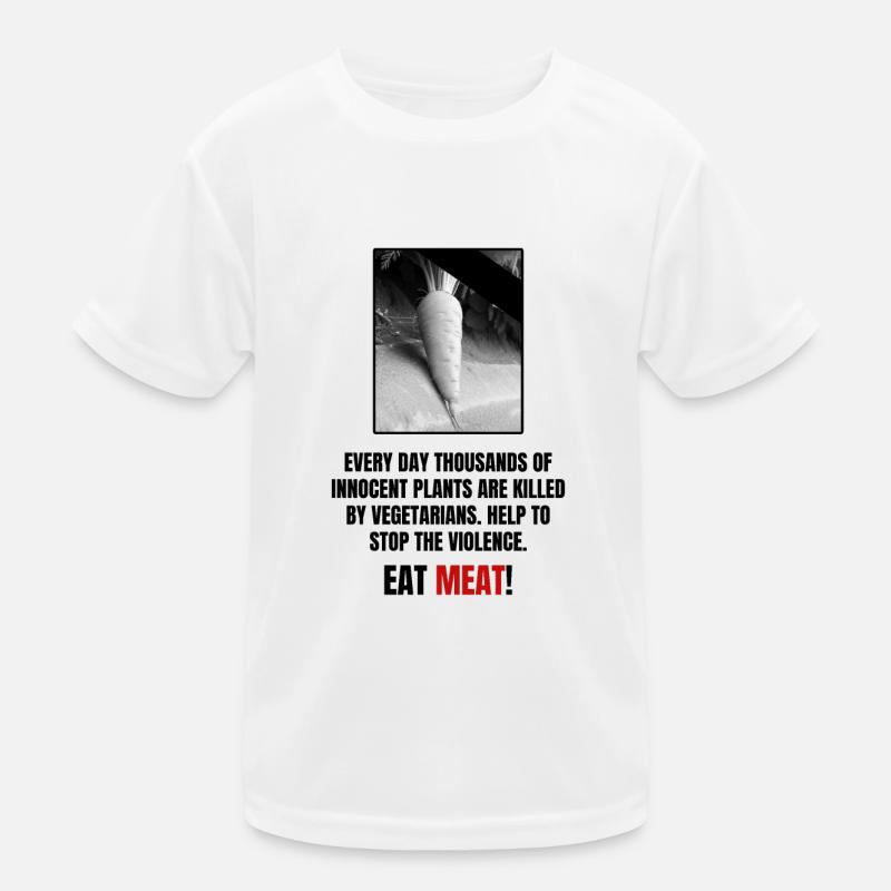 Iss Fleisch! Unschuldige Pflanzen Vegetarier Kinder Funktions-T-Shirt