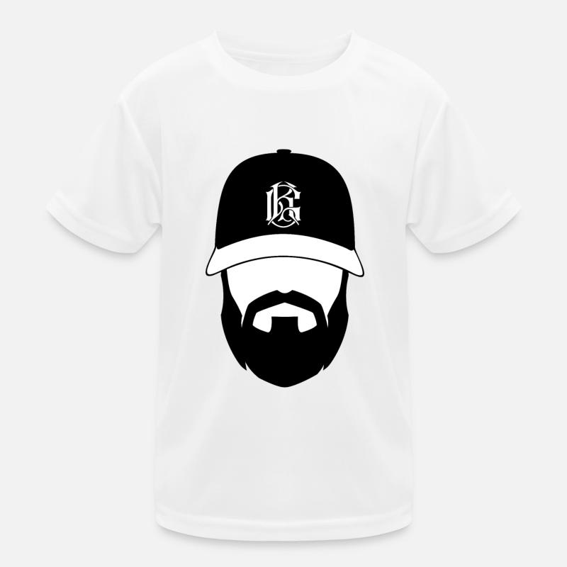 Mann mit Bart mit Logo Kinder Funktions-T-Shirt