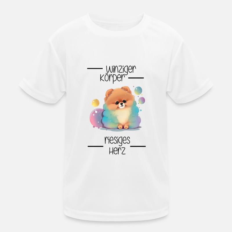 Zwergspitz Winziger Körper Riesiges Herz Kinder Funktions-T-Shirt