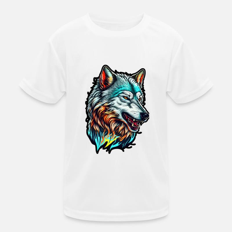 Wolf Head Paint Kids Functional T-Shirt