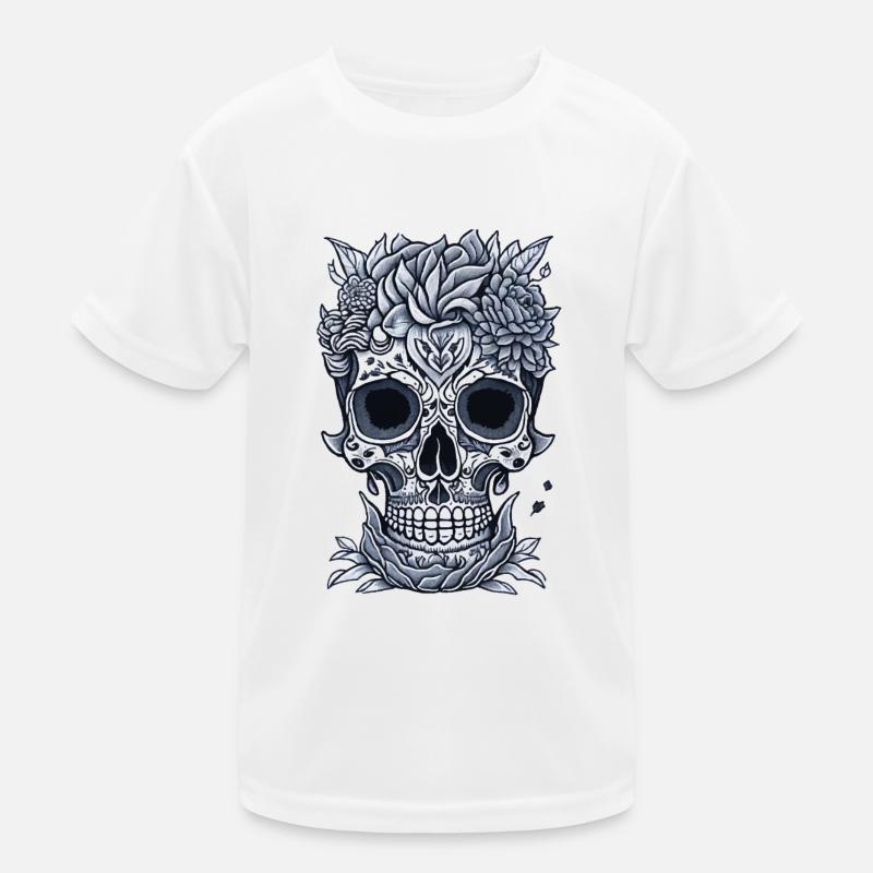 Schädel Kinder Funktions-T-Shirt