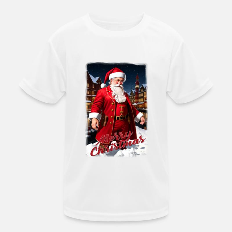 Santa im Schnee Kinder Funktions-T-Shirt