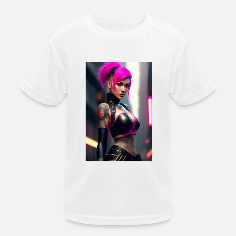 Cyberpunk-Mädchen Kinder Funktions-T-Shirt