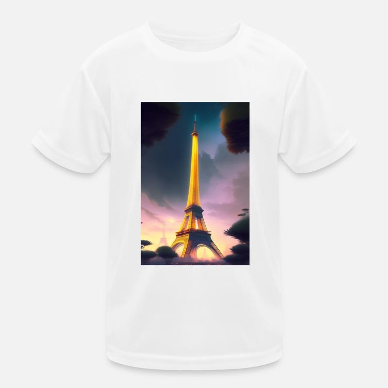 Eiffel Tower Kids Functional T-Shirt