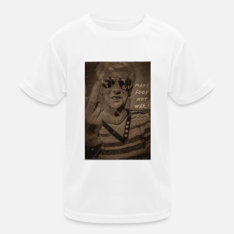 Machen Sie Essen, keinen Krieg Kinder Funktions-T-Shirt