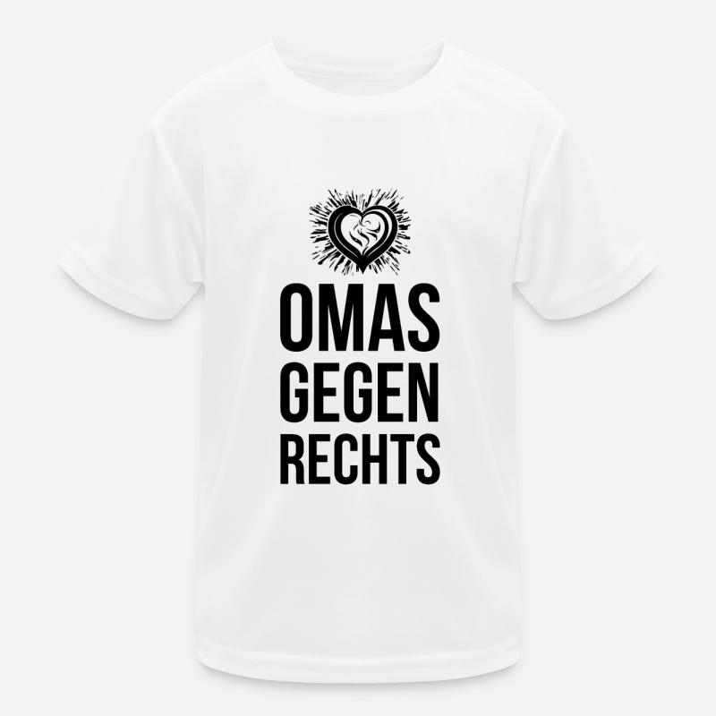 OMAS GEGEN RECHTS mit Herz und Strahlen Kinder Funktions-T-Shirt
