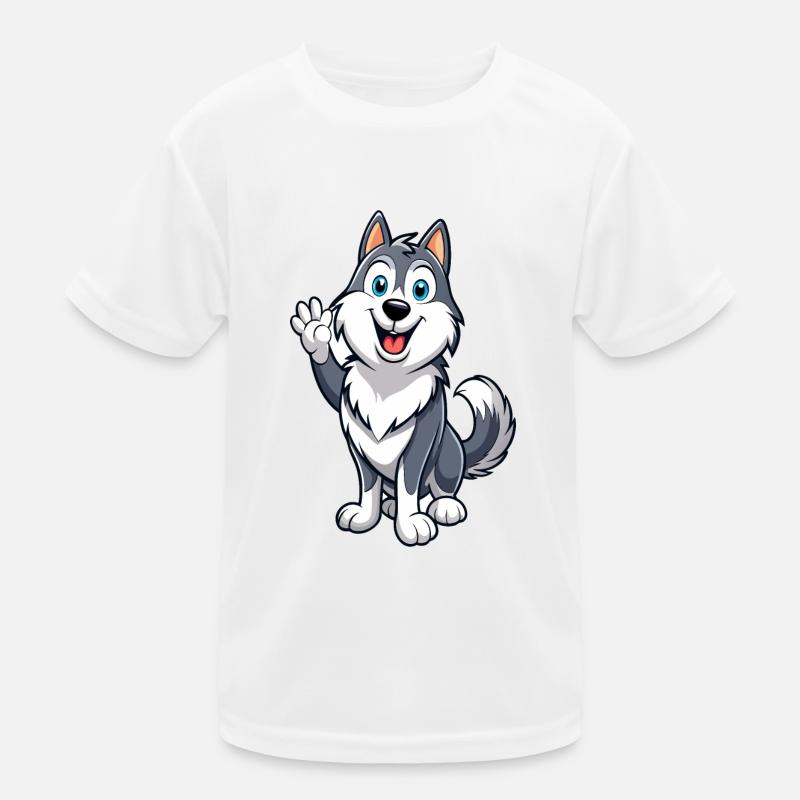 Malamute amical remuant la queue T-shirt sport Enfant