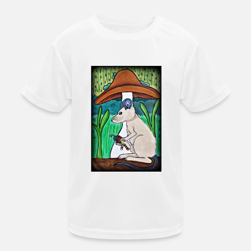 Mouse with bees in the rain Kids Functional T-Shirt