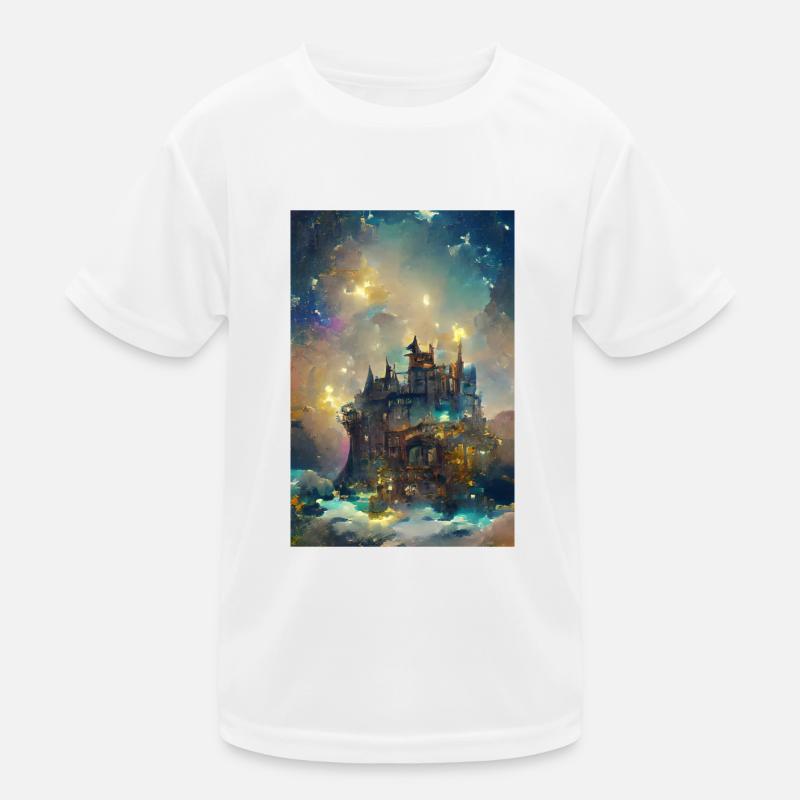 Schloss unter dem Sternenhimmel Castle Under Kinder Funktions-T-Shirt