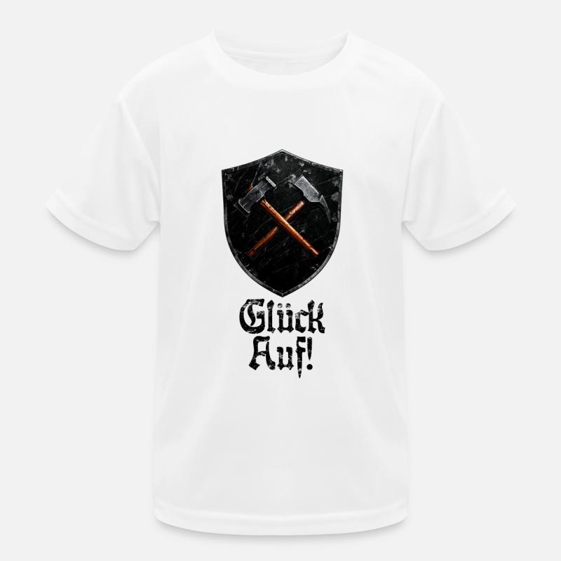 Good luck on logo mining miner mallet and iron Kids Functional T-Shirt