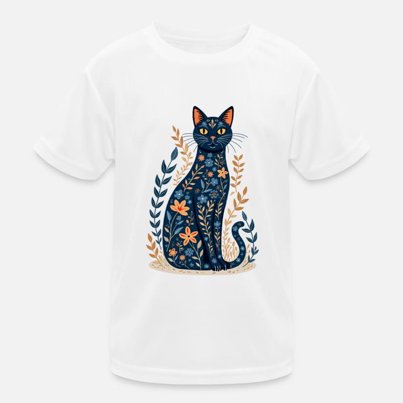 Chat floral T-shirt sport Enfant