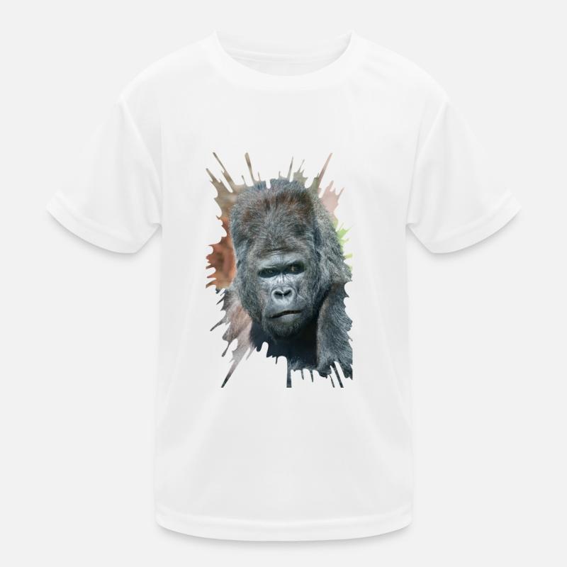 Auffällige Pose von Silverback Gorilla Dishi Kinder Funktions-T-Shirt