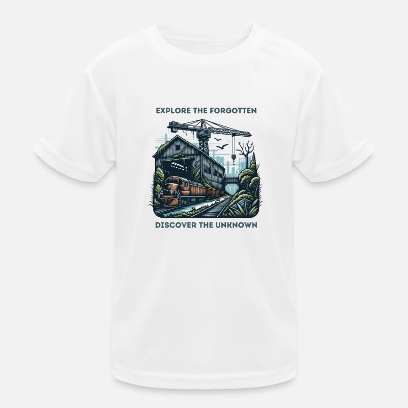 "Explore the forgotten, discover the unknown" Kids Functional T-Shirt