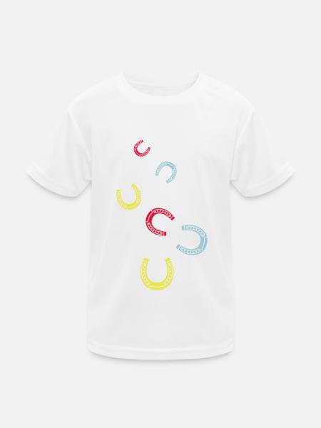 Hufeisen Symbol - Kinder Funktions-T-Shirt - Weiß - Vorne