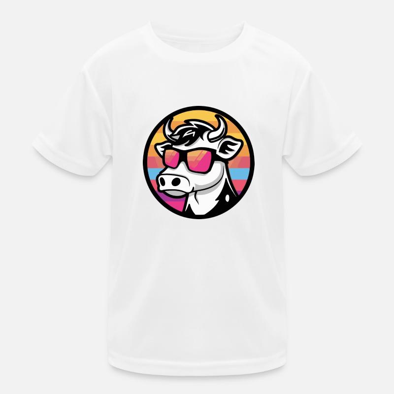 Kuh Comic Cool Sommer Kinder Funktions-T-Shirt