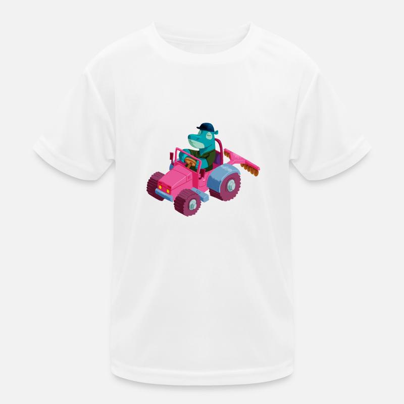 Hippo in a tractor Kids Functional T-Shirt