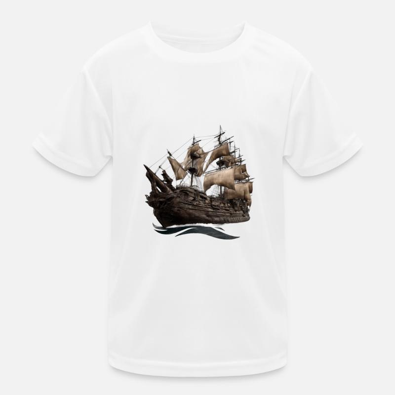 Ghost Ship Cursed Ship Kids Functional T-Shirt
