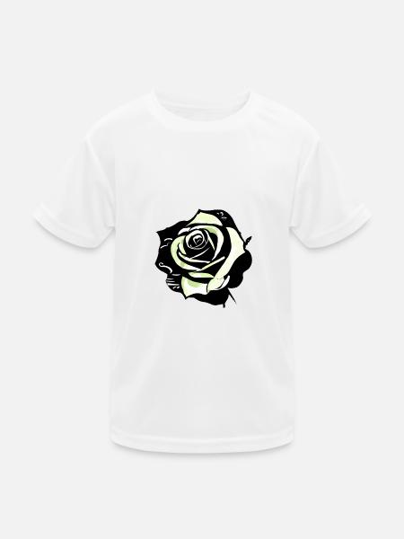 Rose - Kinder Funktions-T-Shirt - Weiß