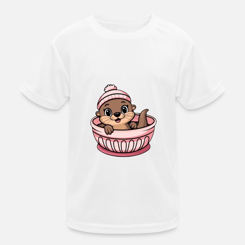 Mignon bébé loutre dans un lit bébé T-shirt sport Enfant
