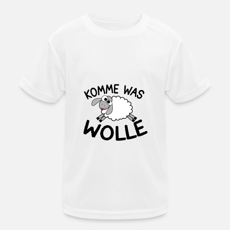 KOMME WAS WOLLE SCHAF SCHÄFER STRICKEN Kinder Funktions-T-Shirt