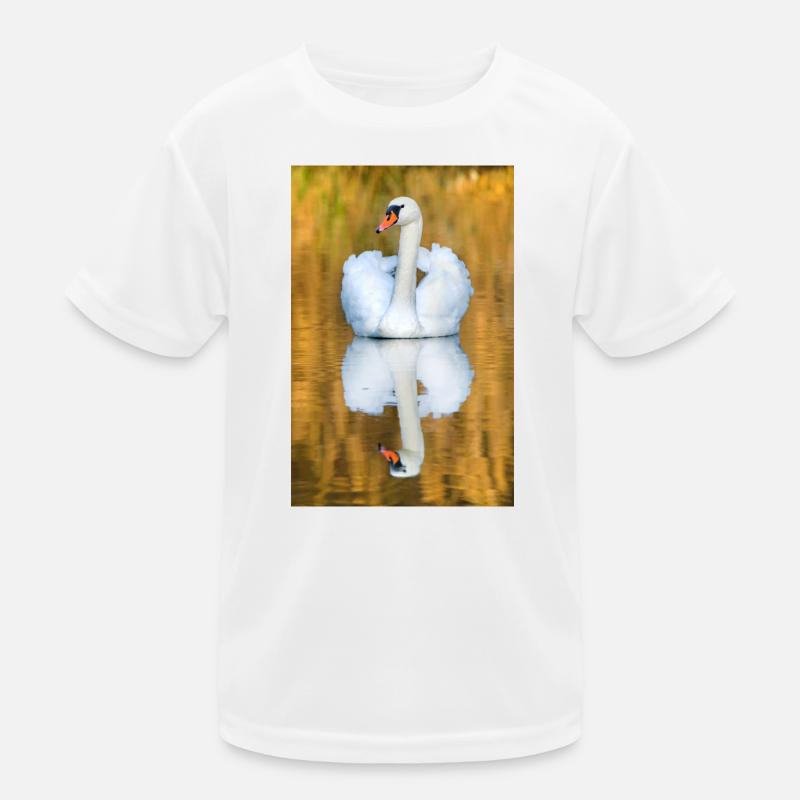 Lac des cygnes, cygne dans le lac avec image miroir T-shirt sport Enfant