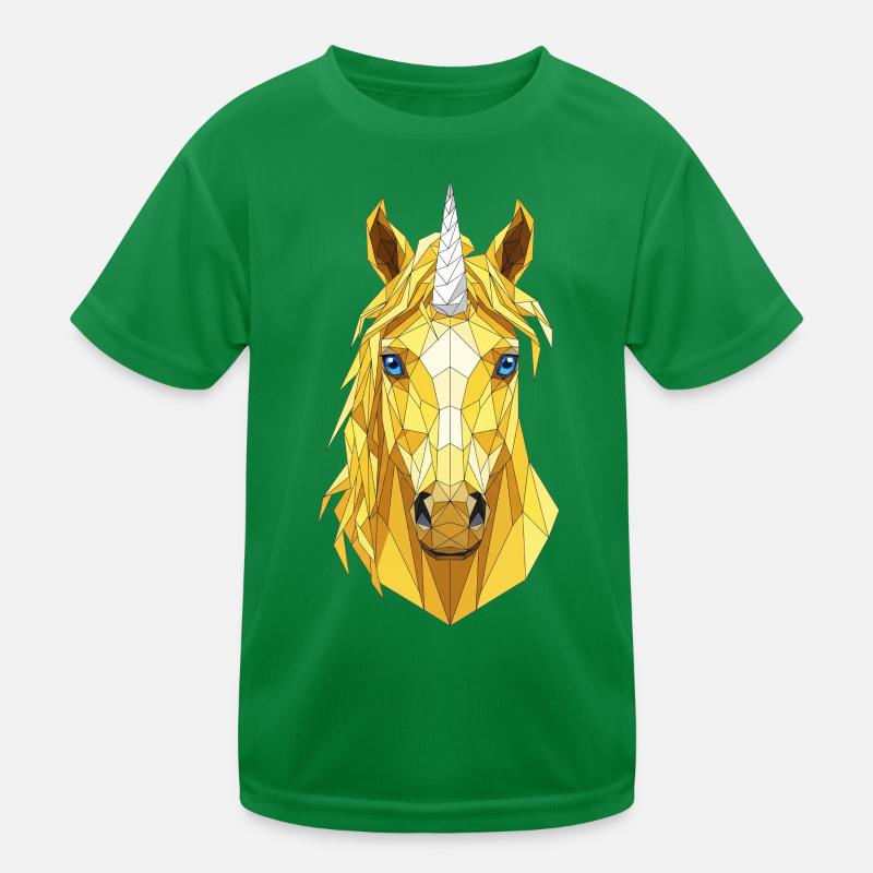 Polygon-Einhorn Kopf Kinder Funktions-T-Shirt